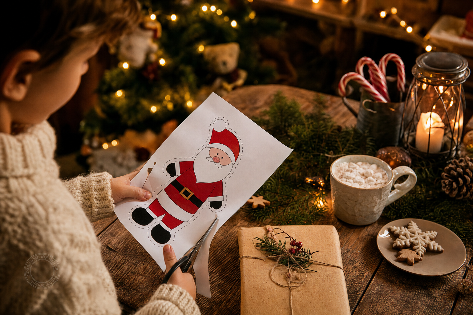 Modèle simple pour le père noël à imprimer